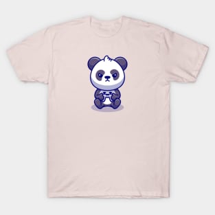 Cute Panda Gaming Cartoon T-Shirt